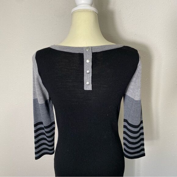 Cynthia Rowley 100% Extra Fine Merino Wool 3/4 Sleeve Sweater Dress Womens Small - Picture 9 of 16